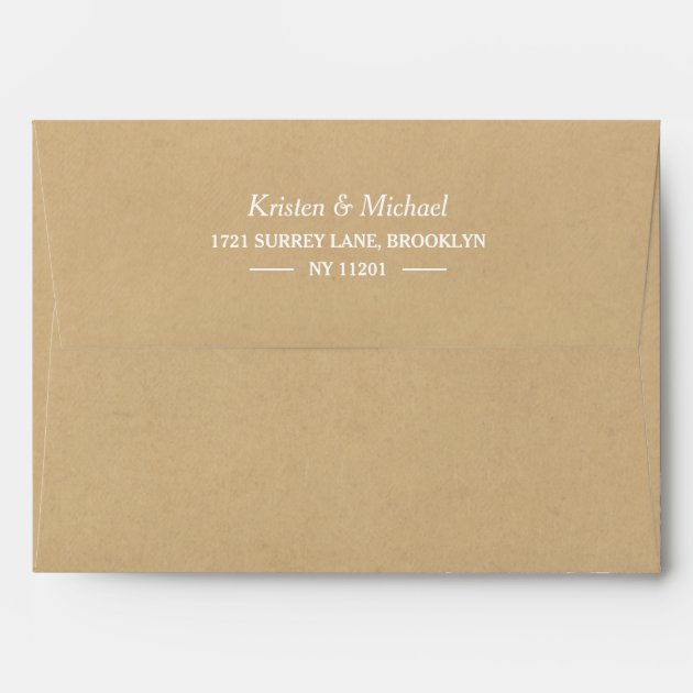 Elegant White Lace Pattern Kraft Wedding 5x7 Envelope