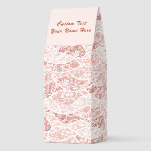 Elegant White Lace Roasted Coffee with Custom Text