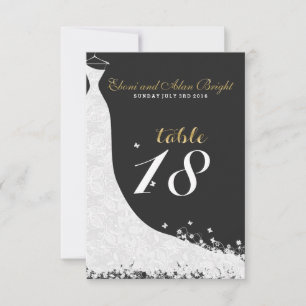 Elegant White Lace Wedding Dress Table 18 Invitation