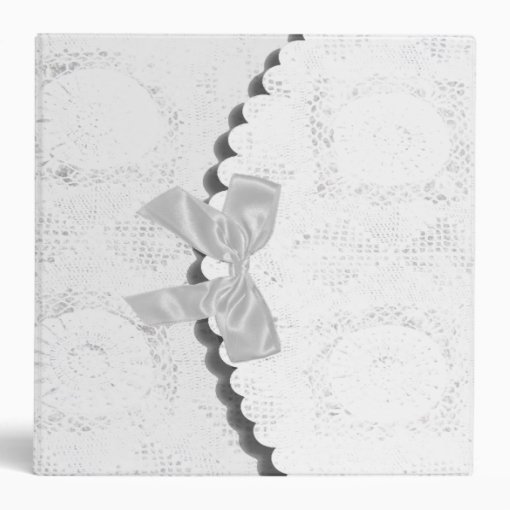 Elegant white lace Wedding Planner 3 Ring Binder | Zazzle