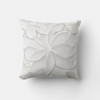 Elegant White Leaf Cushion