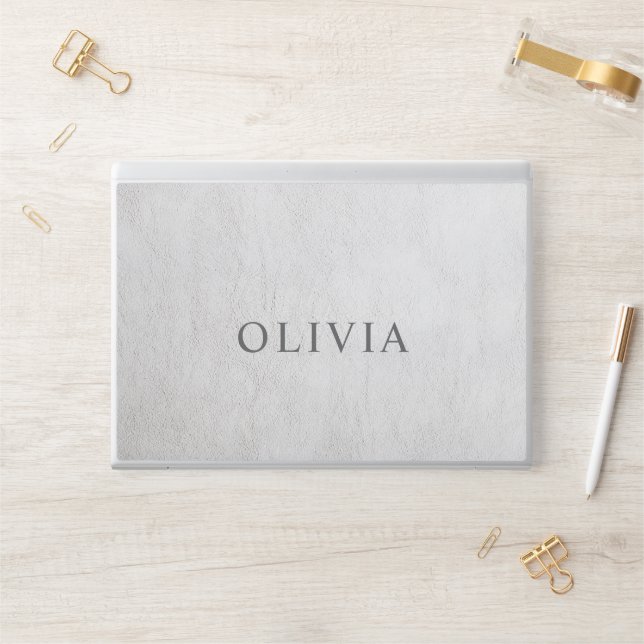  Elegant White leather HP Laptop Skin (Desk)