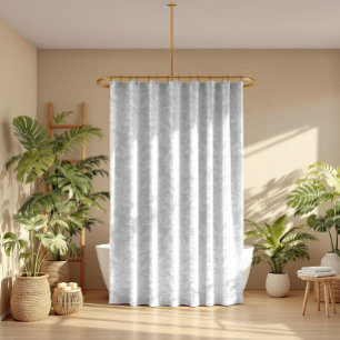 Elegant White & Light gray Floral Damasks Pattern Shower Curtain