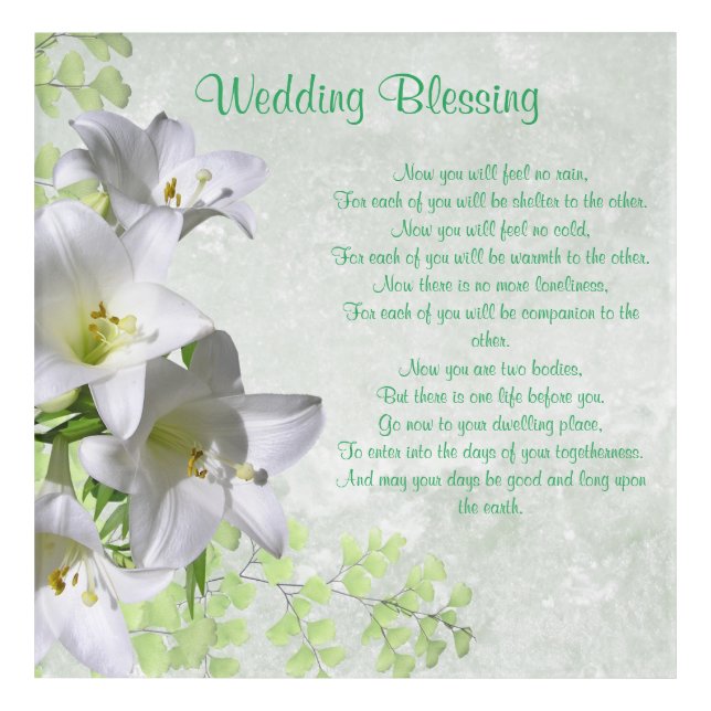 Elegant White Lilies Apache Wedding Blessing Acrylic Print (Front)