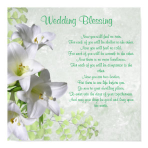 Elegant White Lilies Apache Wedding Blessing Poster