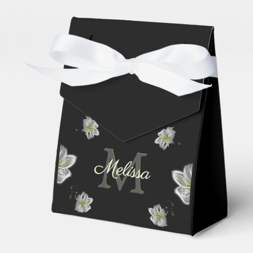 Elegant White Lilies Floral Favor Boxes