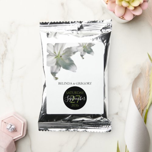 Elegant White Lilies Wedding Coffee Drink Mix