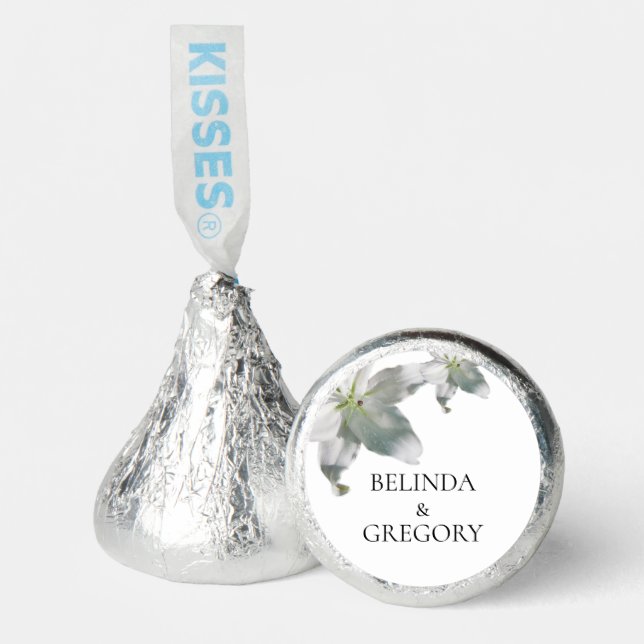 Elegant White Lilies Wedding Hershey®'s Kisses® (Front)