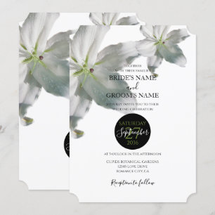Elegant White Lilies Wedding Invitations