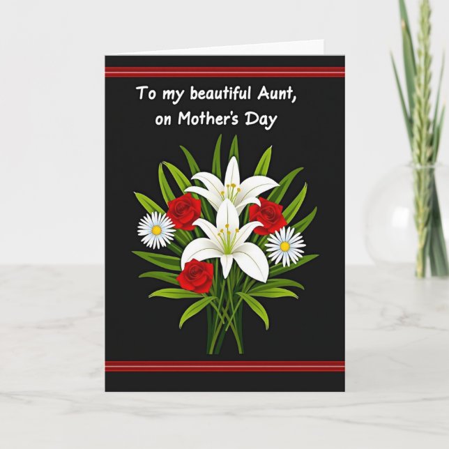 Elegant White Lily Mother Card (Front)