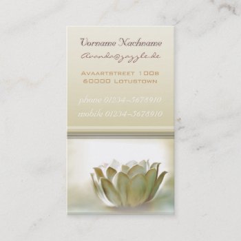 Elegant White Lotus Buisness Card by Avanda at Zazzle