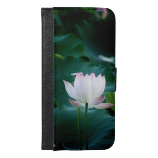 Elegant white Lotus Flower iPhone 6/6s Plus Wallet Case