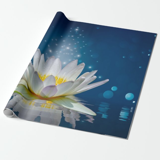 Elegant White Lotus   Wrapping Paper (Unrolled)