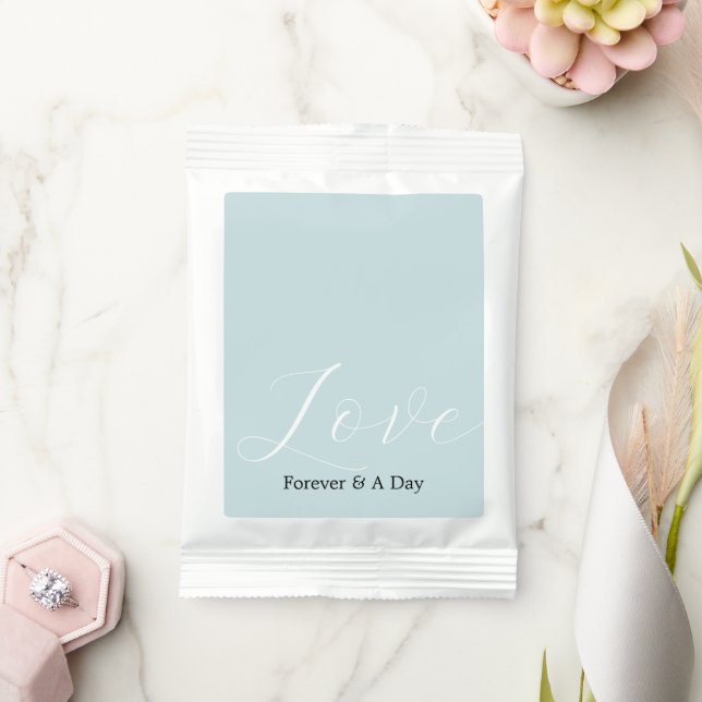 Elegant White Love Aqua Mint Wedding Hot Chocolate Drink Mix (Wedding)