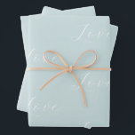 Elegant White Love Aqua Mint Wedding Wrapping Paper Sheets<br><div class="desc">Elegant White Aqua Mint Wedding or any occasion</div>