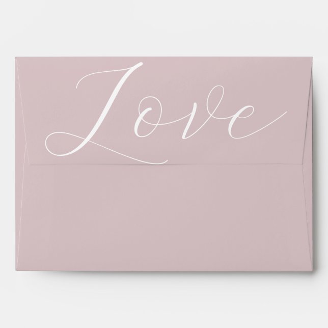 Elegant White Love Orchid Pink Wedding Envelope (Back (Top Flap))