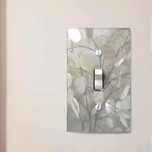 Elegant White Lunaria Silver Dollar Light Switch Cover
