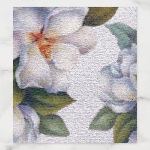 Elegant White Magnolia Watercolor Floral Envelope Liner