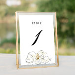 Elegant White Magnolia Wedding Table Number<br><div class="desc">Beautiful Southern inspired wedding table number cards featuring a hand drawn magnolia flower paired with chic typography.</div>