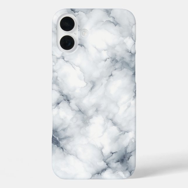 Elegant White Marble Case - Classic Carrara Stone  (Back)
