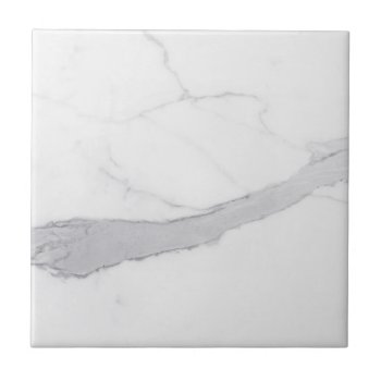 Elegant White Marble Ceramic Tile by TheSillyHippy at Zazzle