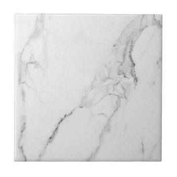 Elegant White Marble Ceramic Tile by TheSillyHippy at Zazzle