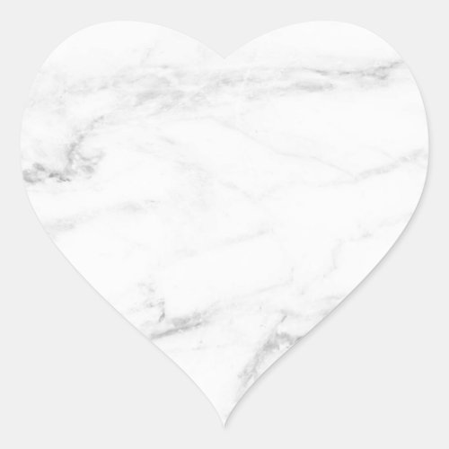 Elegant White Marble Custom Blank Template Heart Sticker