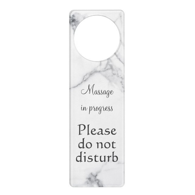 Elegant white marble do not disturb door hanger (Front)