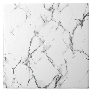 Elegant White Marble Effect Ceramic Tile
