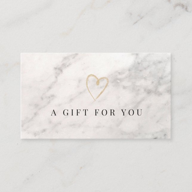 Elegant White Marble Gift Certificate (Front)