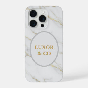 Elegant White Marble & Gold Veins iPhone 16 Pro iPhone 15 Pro Case