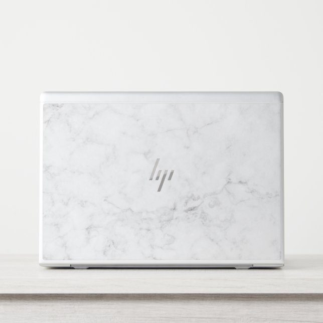 Elegant White Marble HP Laptop Skin (Front)