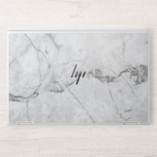Elegant white marble HP laptop skin