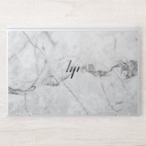 Elegant white marble HP laptop skin