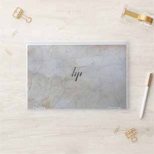 Elegant white marble HP laptop skin