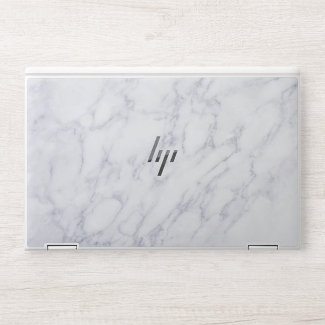Elegant white marble HP laptop skin (Front)