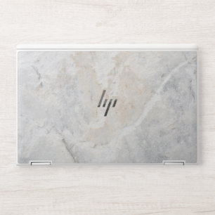Elegant white marble HP laptop skin