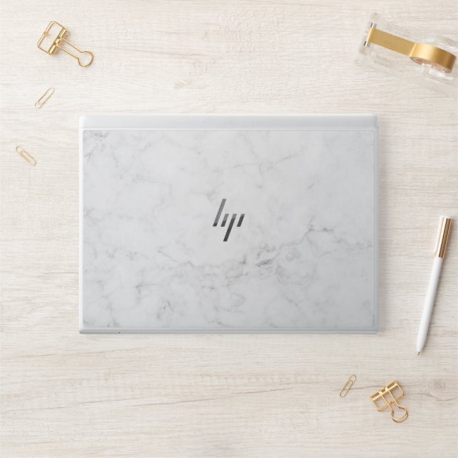 Elegant White Marble HP Laptop Skin (Desk)