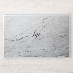 Elegant white marble HP laptop skin