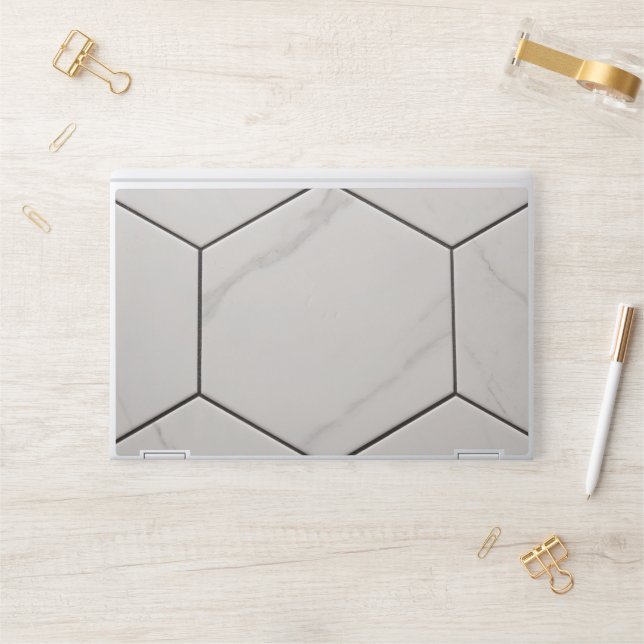 Elegant White Marble HP Laptop Skin (Desk)