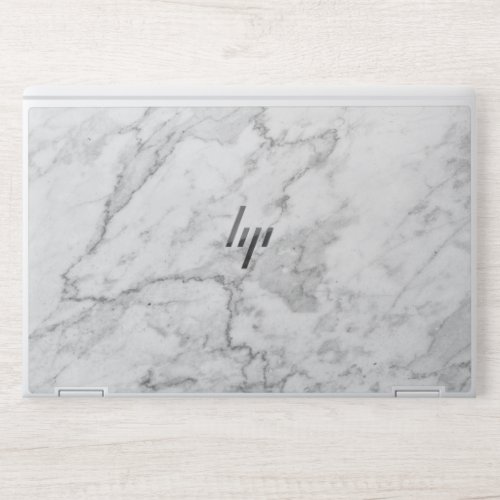 Elegant white marble HP laptop skin