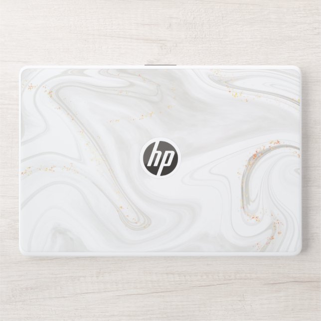 Elegant White Marble HP Laptop Skin (Front)