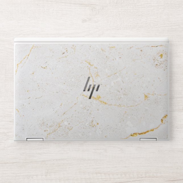 Elegant white marble HP laptop skin (Front)