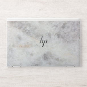 Elegant white marble HP laptop skin