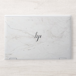 Elegant white marble HP laptop skin