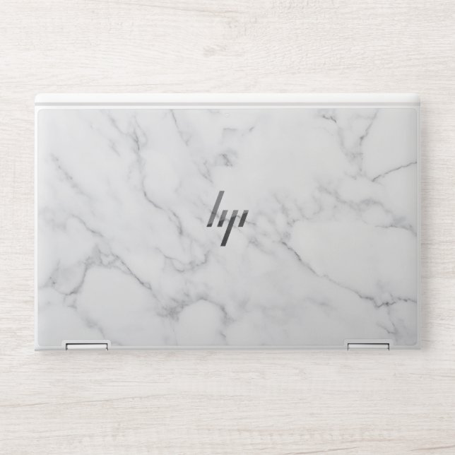 Elegant white marble HP laptop skin (Front)