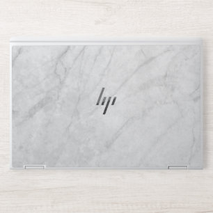 Elegant white marble HP laptop skin
