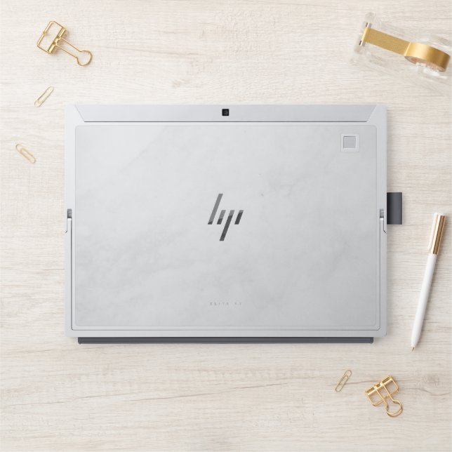 Elegant White Marble HP Laptop Skin (Desk)