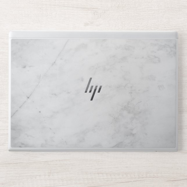 Elegant White Marble HP Laptop Skin (Front)