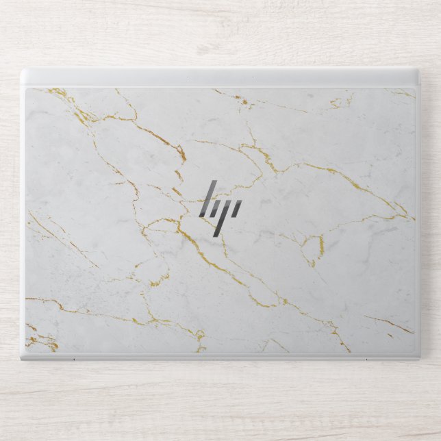 Elegant White Marble HP Laptop Skin (Front)